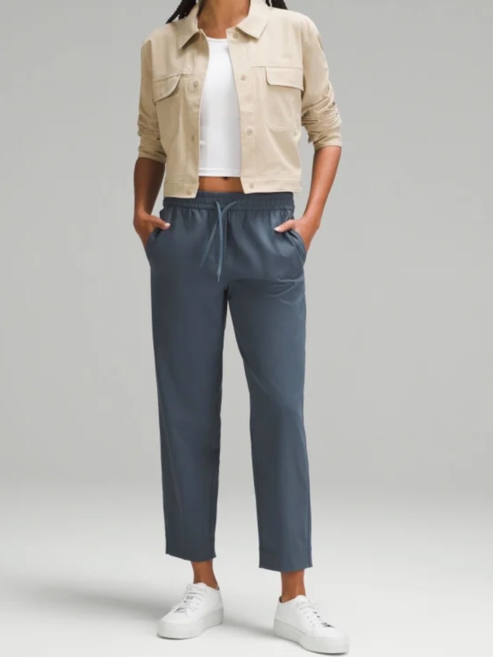 Lululemon Tapered-Leg Mid-Rise 7/8 Pant Luxtreme Women’s Large $119 Iron Blue